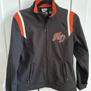 Harley-Davidson Black and Orange Women's Jacket